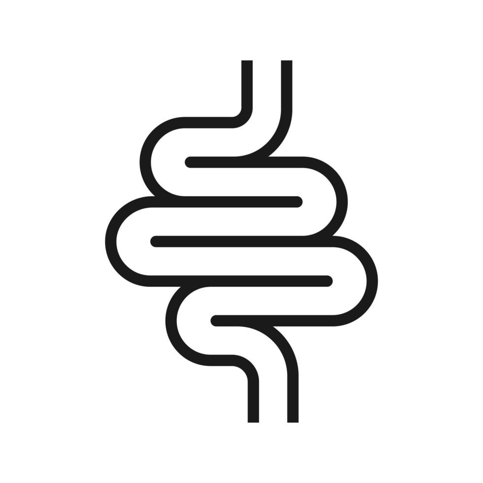 Intestines icon vector, digestion system symbol color editable vector