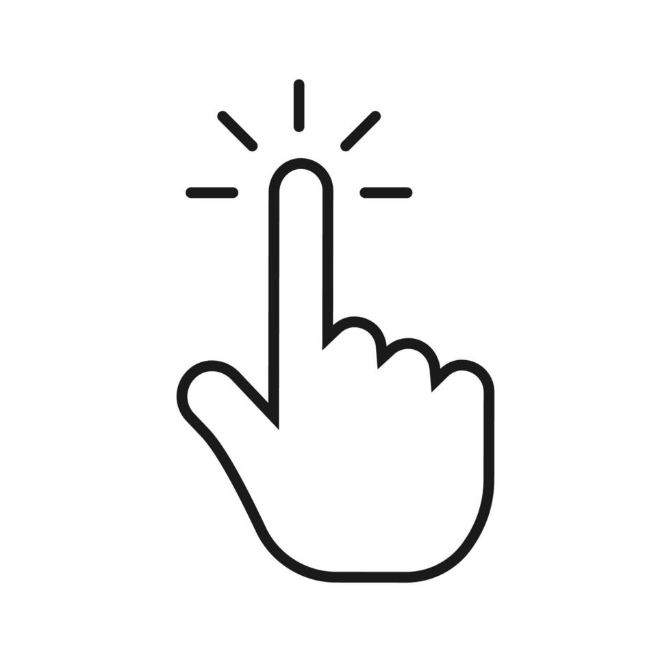 Clicking finger icon. Hand click icon symbol. Hand Pointer icon vector illustration