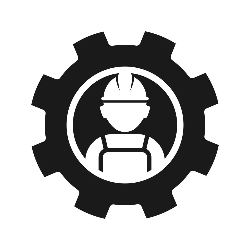 Technician icon with simple silhouette design, Repairman icon vector