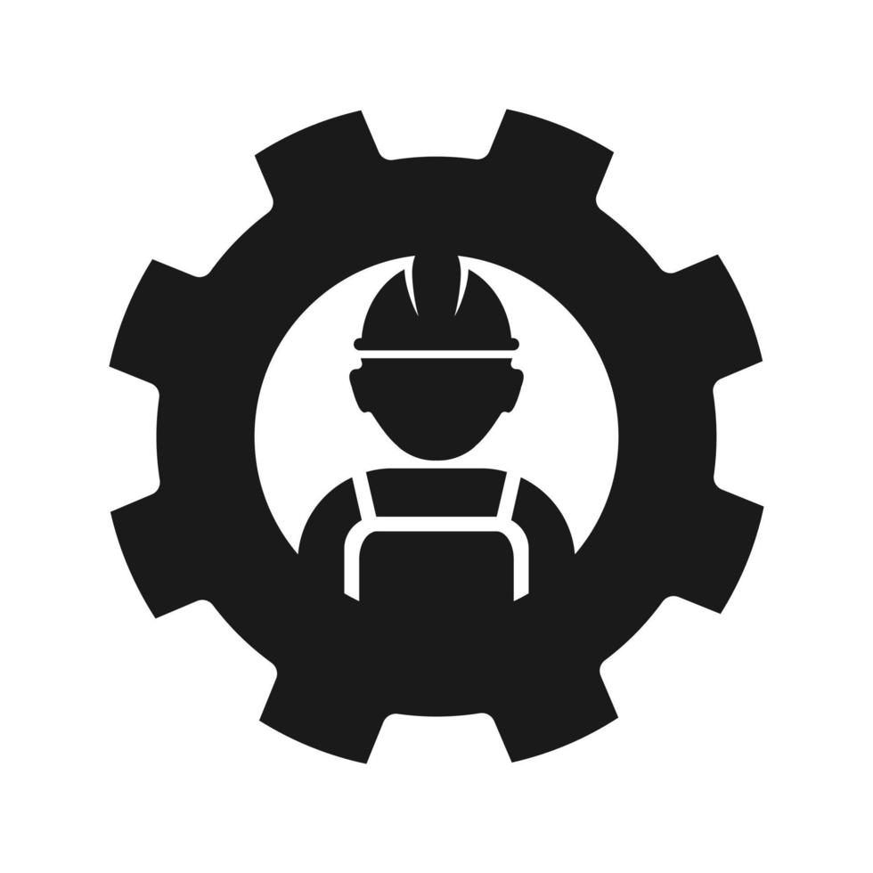 Technician icon with simple silhouette design, Repairman icon vector