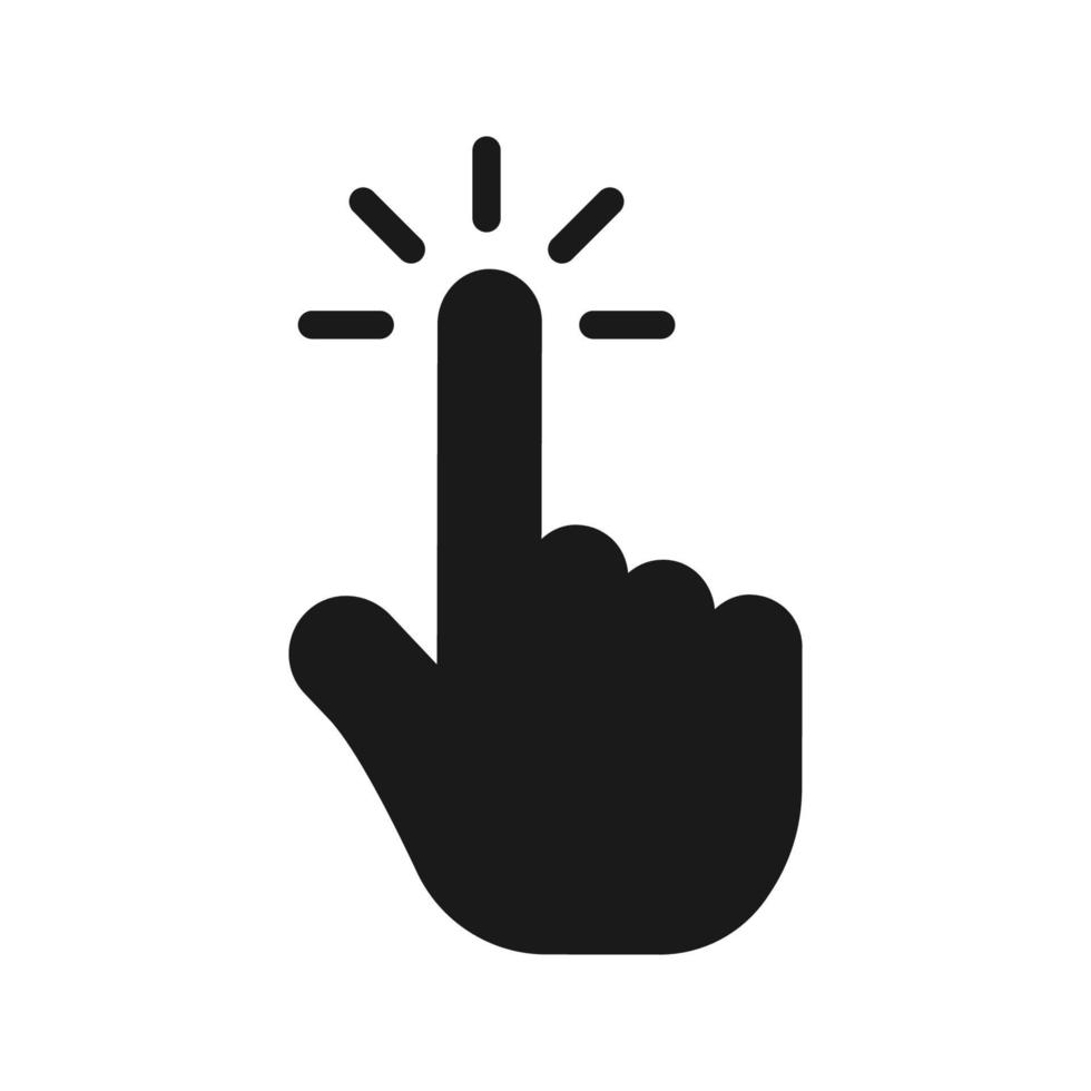 Clicking finger icon. Hand click icon symbol. Hand Pointer icon vector illustration