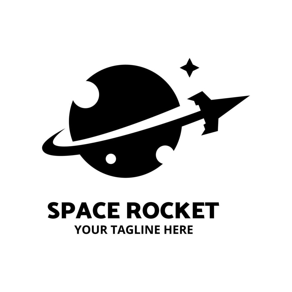 Rocket logo black color vector
