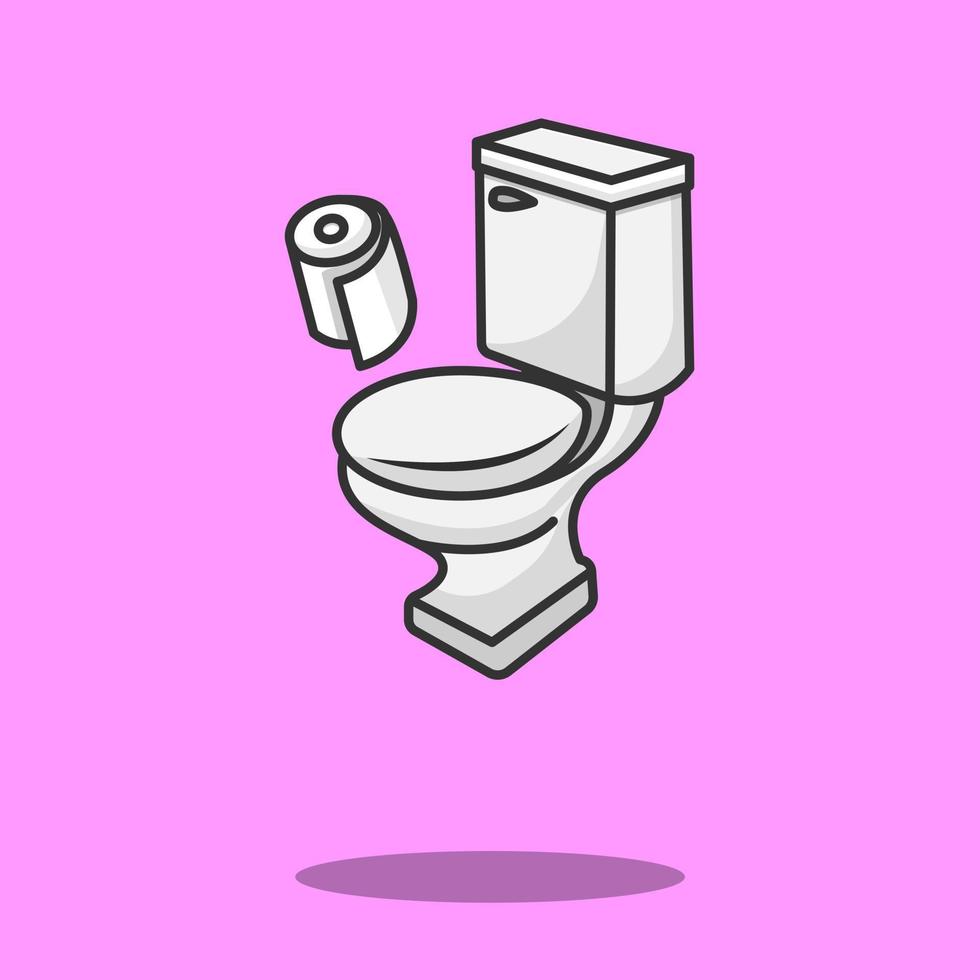 toilet paper and toilet holder vector