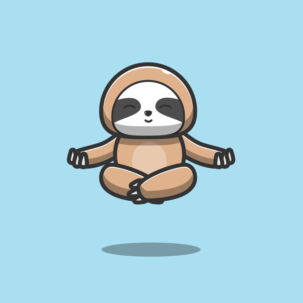 sloth mediation floating in the air vector