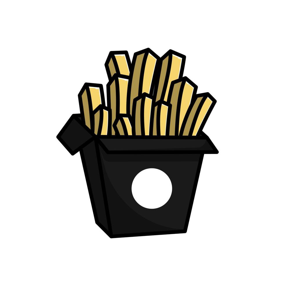 papas fritas con caja negra, papas fritas de viernes negro vector