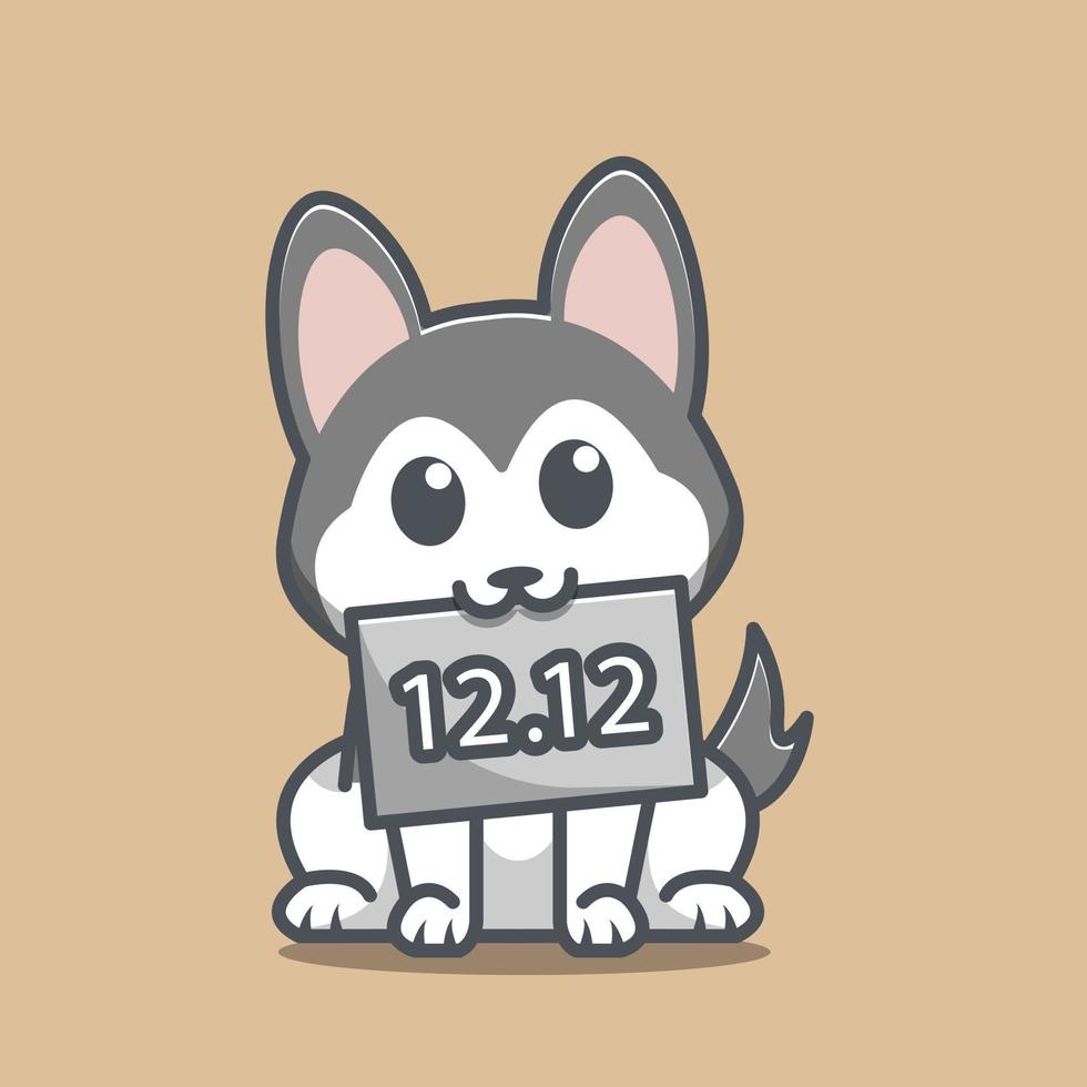 cute dog carrying board 12 12 vector