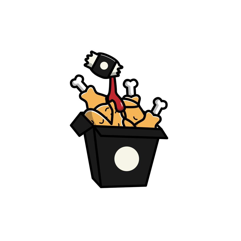 fried chicken with black box, black friday fried chicken vector