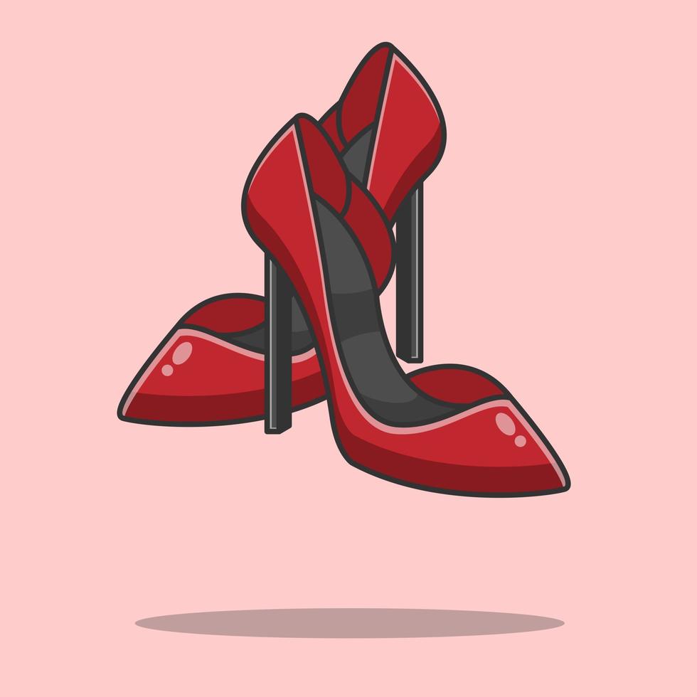 red high heels vector illustration
