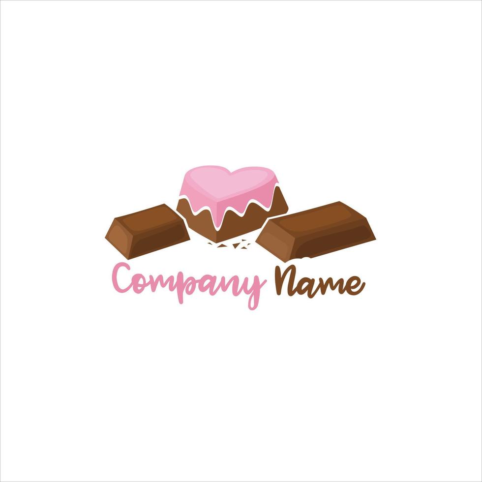 logotipo de tienda de chocolate moderno y simple vector
