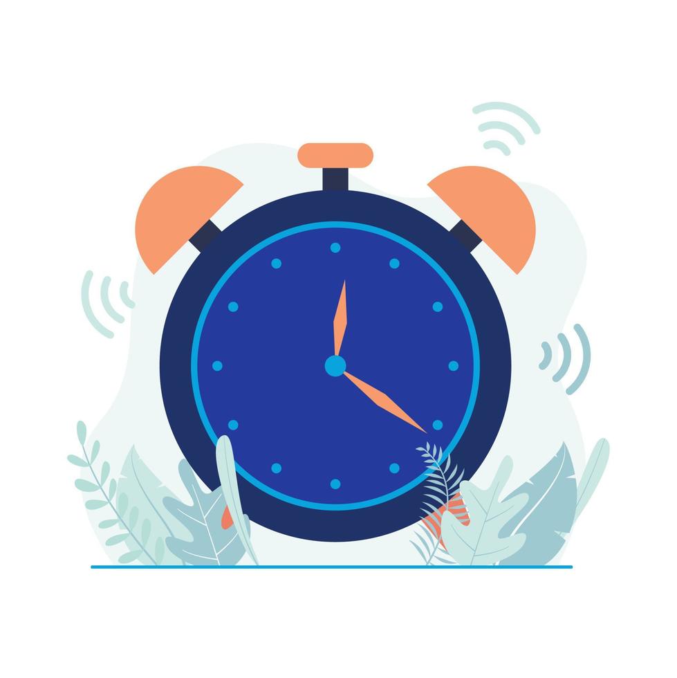 Alarm clock, time management illustration vector. Flat design suitable for many purposes. vector