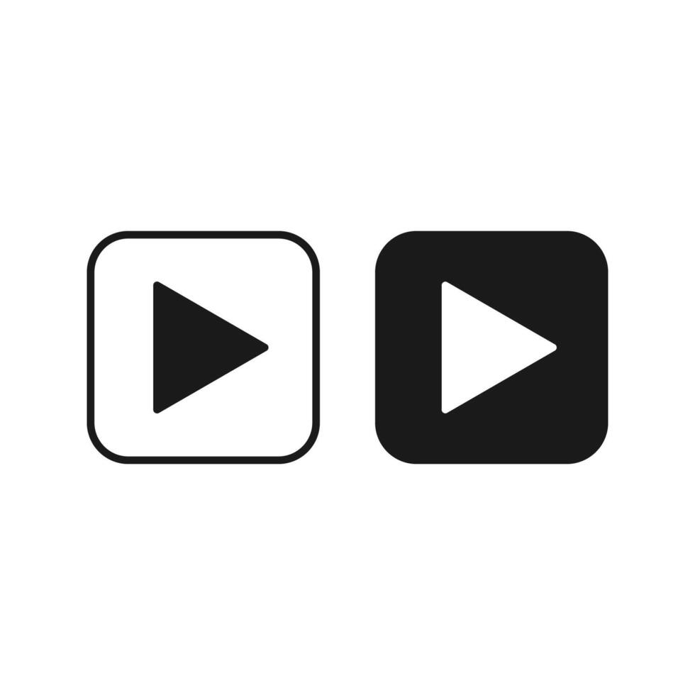 Play button Vector icon. Video play button symbol vector illustration color editable