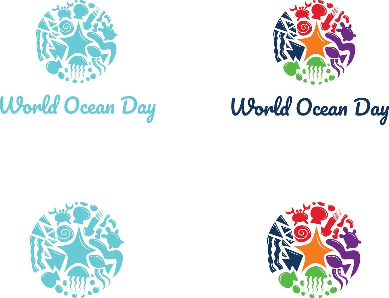 Cute and playful ocean logo design vector