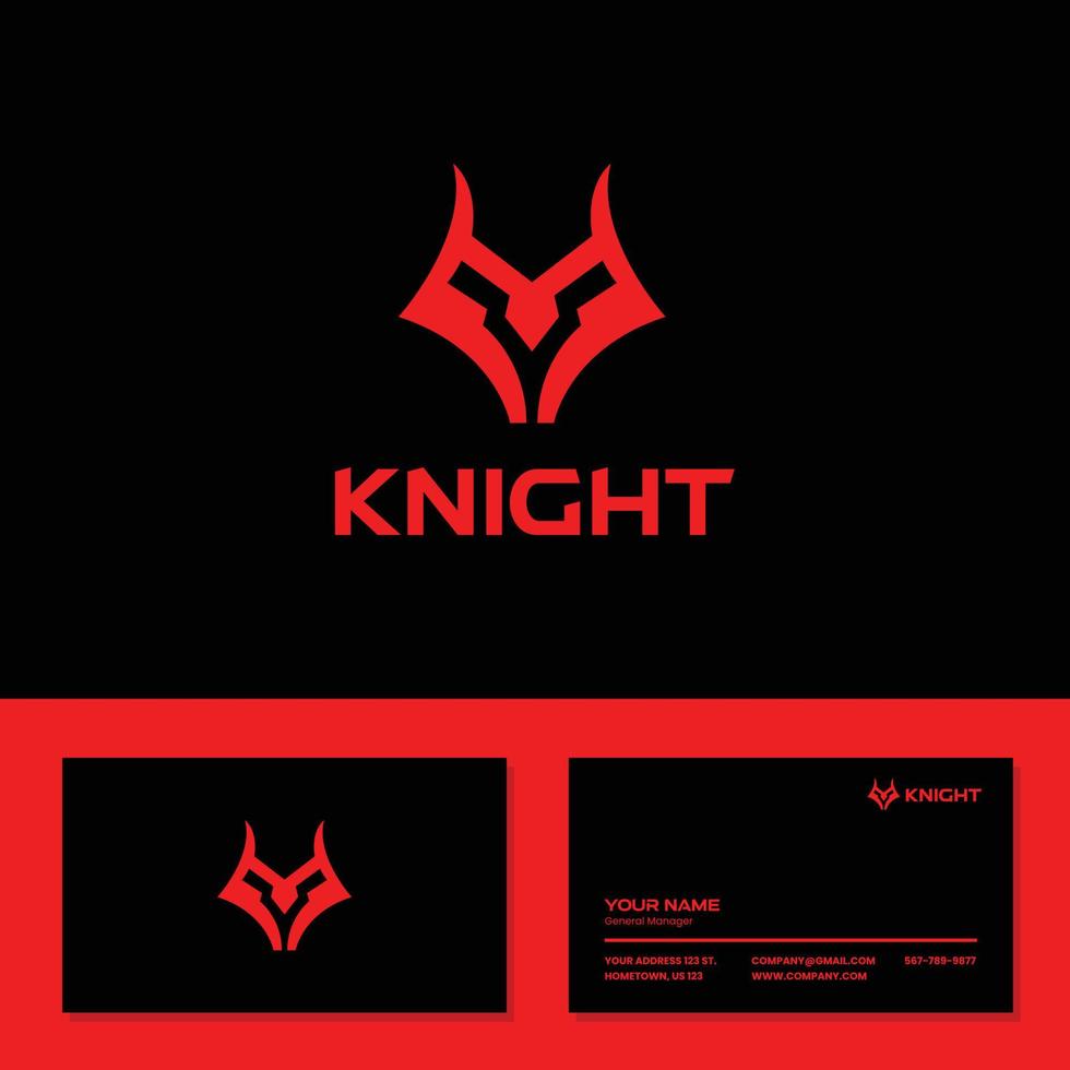 Modern knight logo design vector