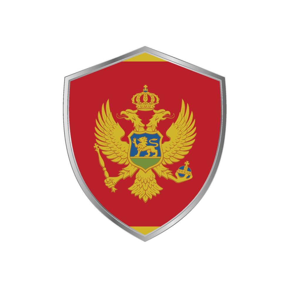 bandera de montenegro con marco plateado vector