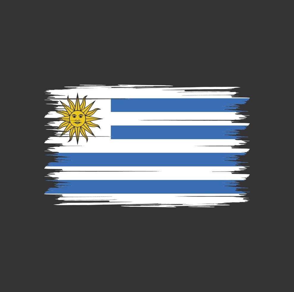 Uruguay flag vector with watercolor brush style