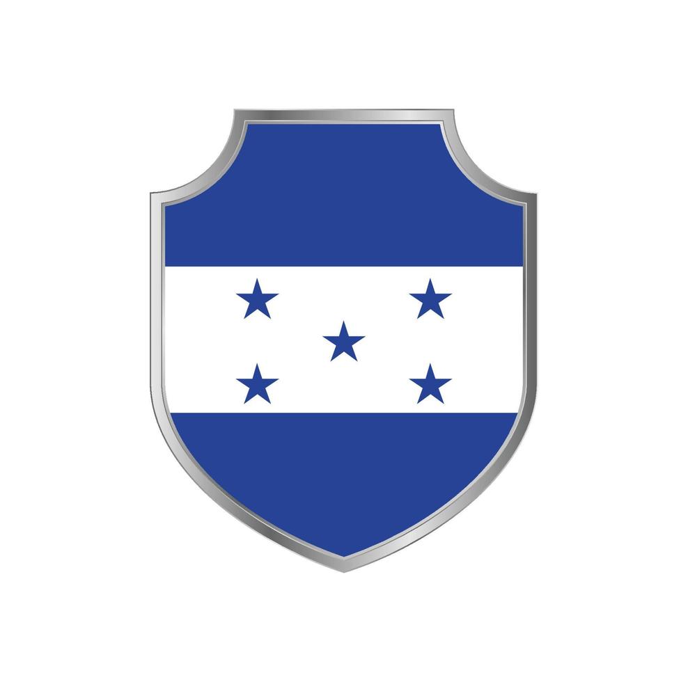 bandera de honduras con marco de escudo de metal vector