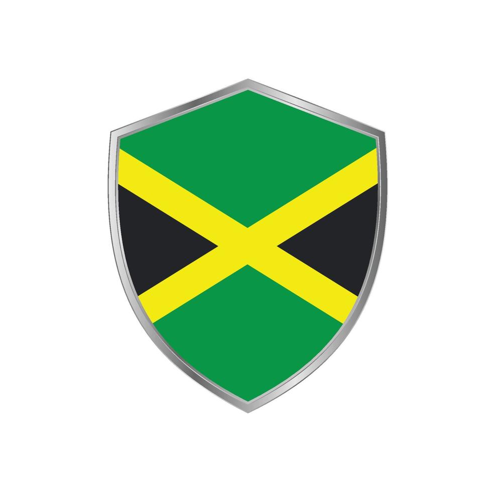 Flag of Jamaica with silver frame vector