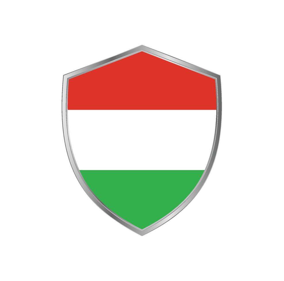 Flag of Hungary with silver frame vector