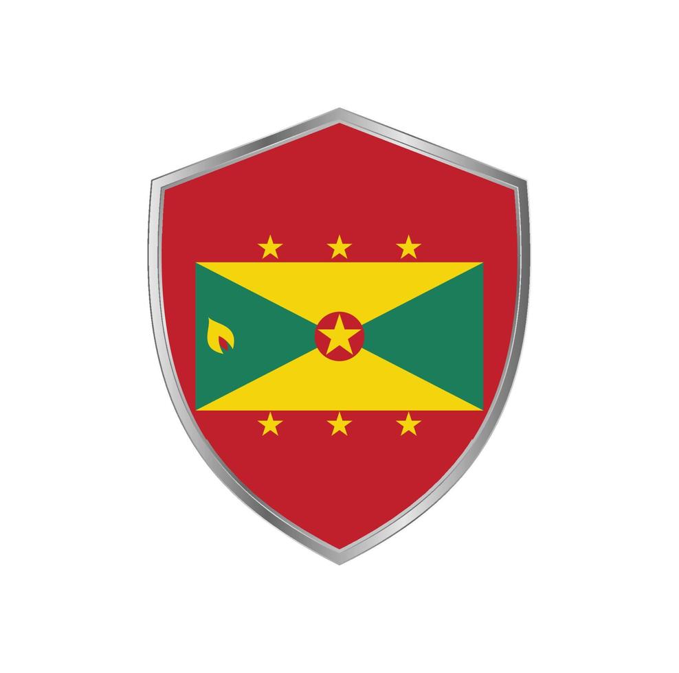 Flag of Grenada with silver frame vector