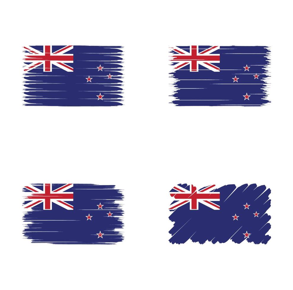 Collection flag of New Zealand vector