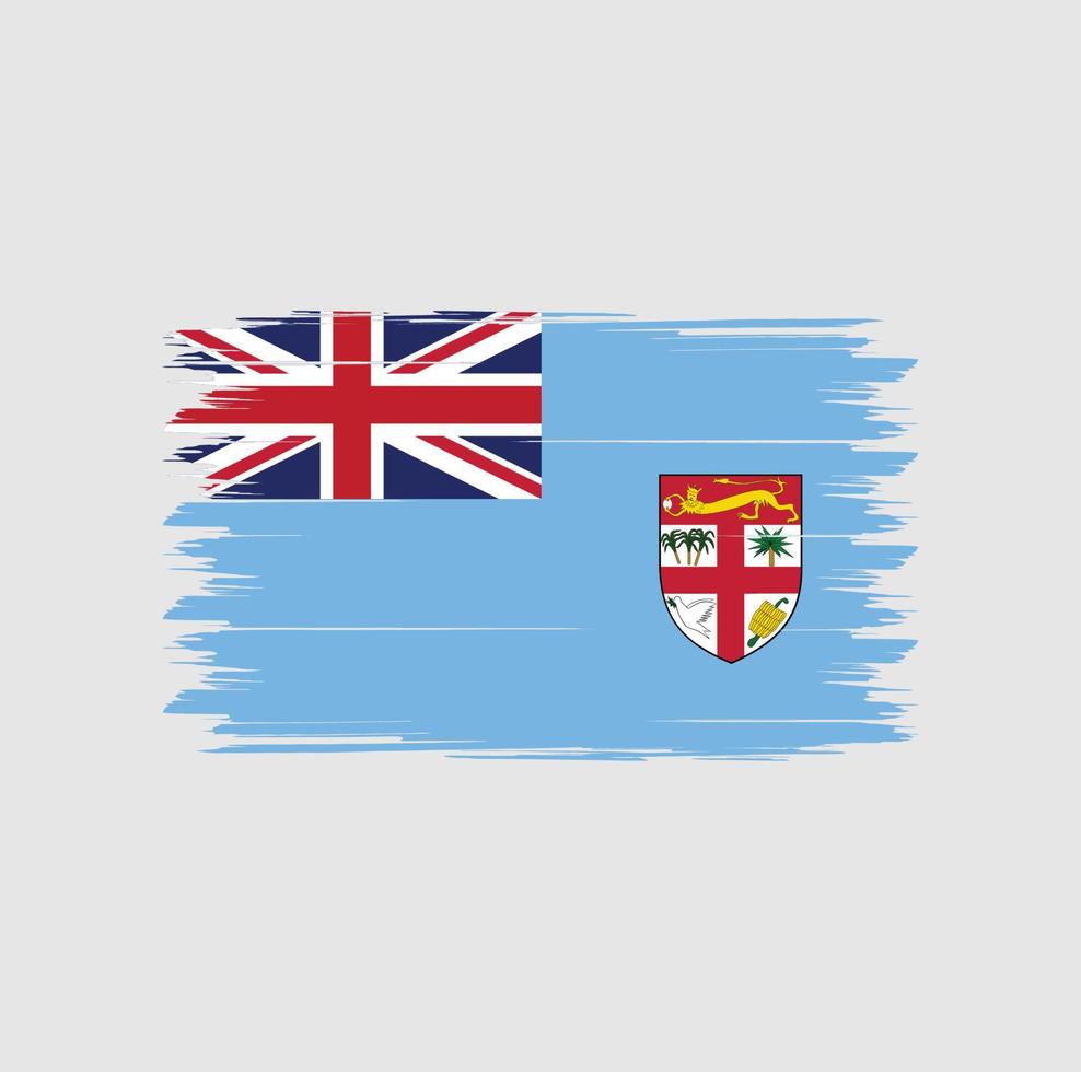 Fiji flag vector with watercolor brush style