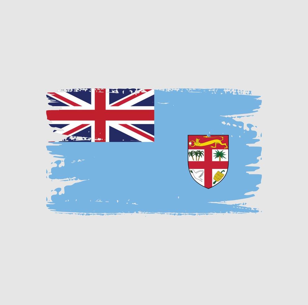 Flag of Fiji with brush style vector