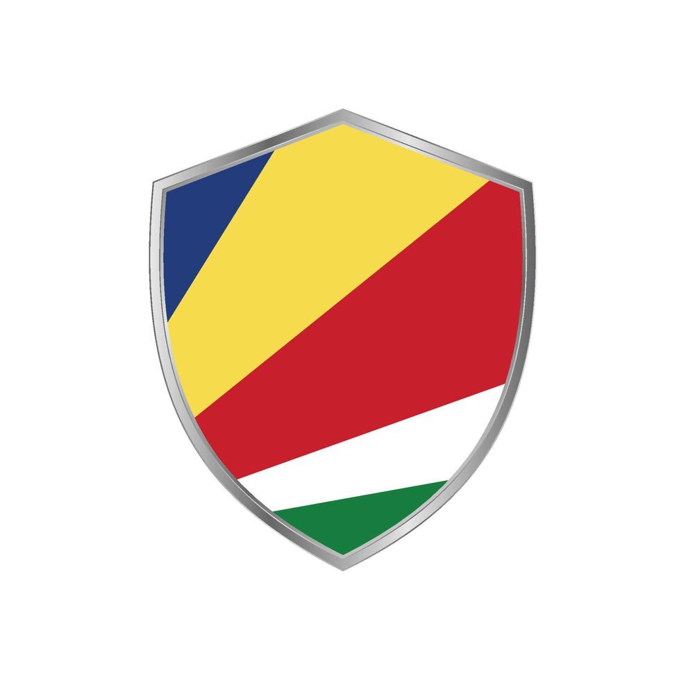 bandera de seychelles con marco plateado vector