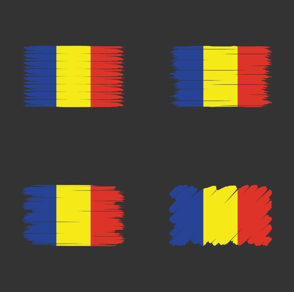 Collection flag of Romania or Chad vector