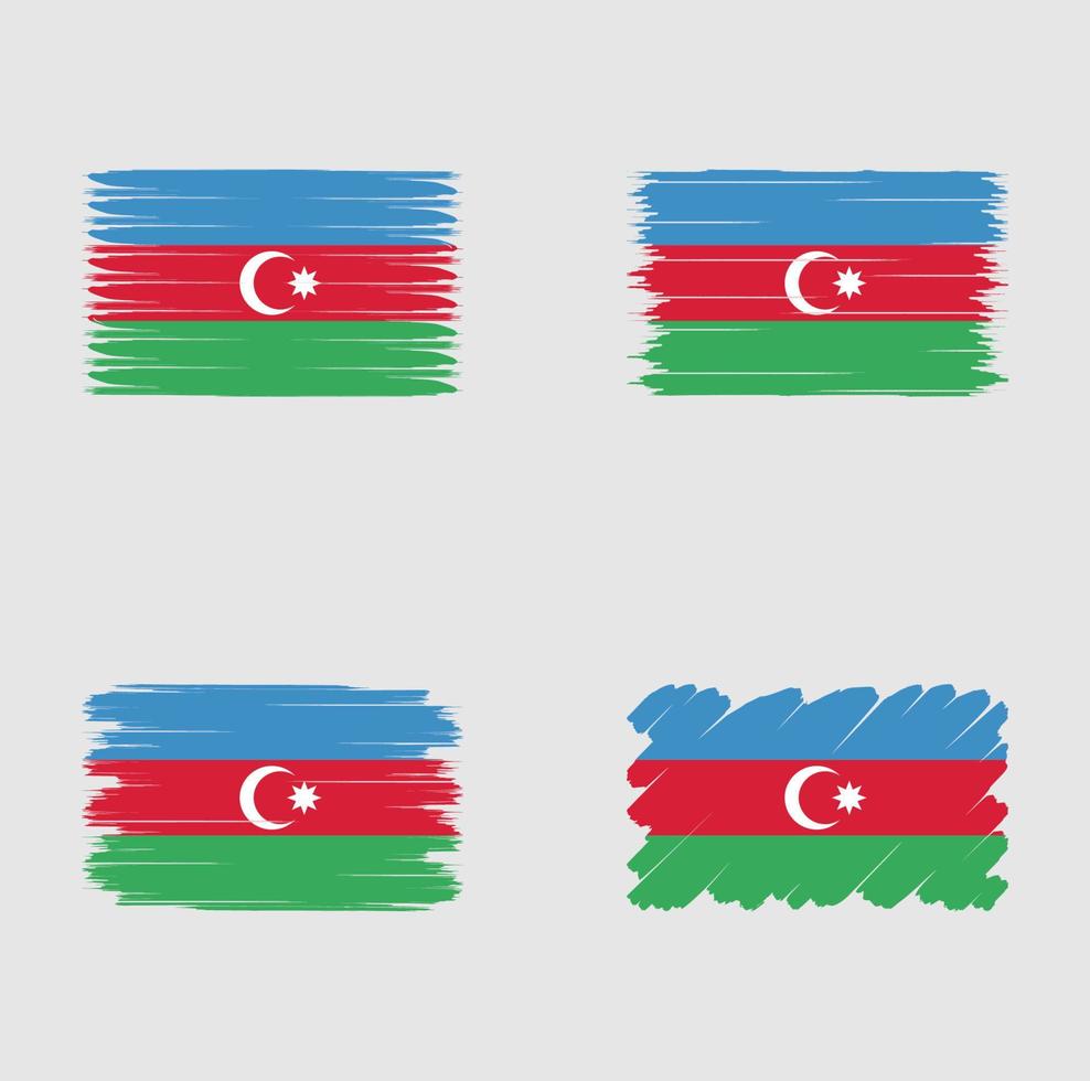 Collection flag of Azerbaijan vector