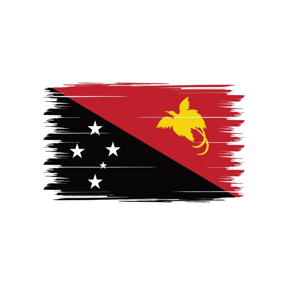 Papua New Guinea flag vector with watercolor brush style 5065527 Vector ...