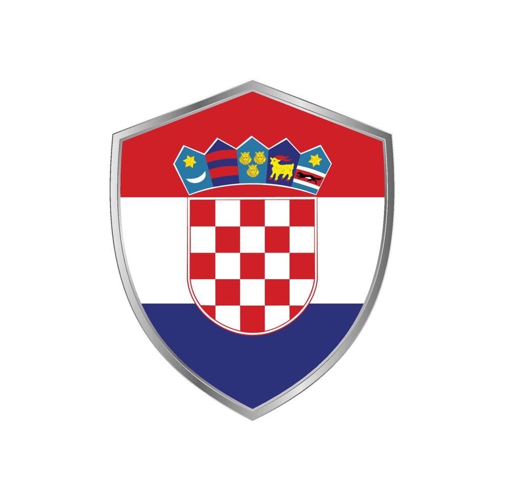 Flag of Croatia with silver frame vector