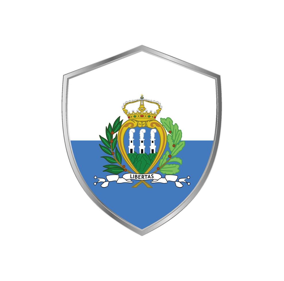 bandera de san marino con marco plateado vector