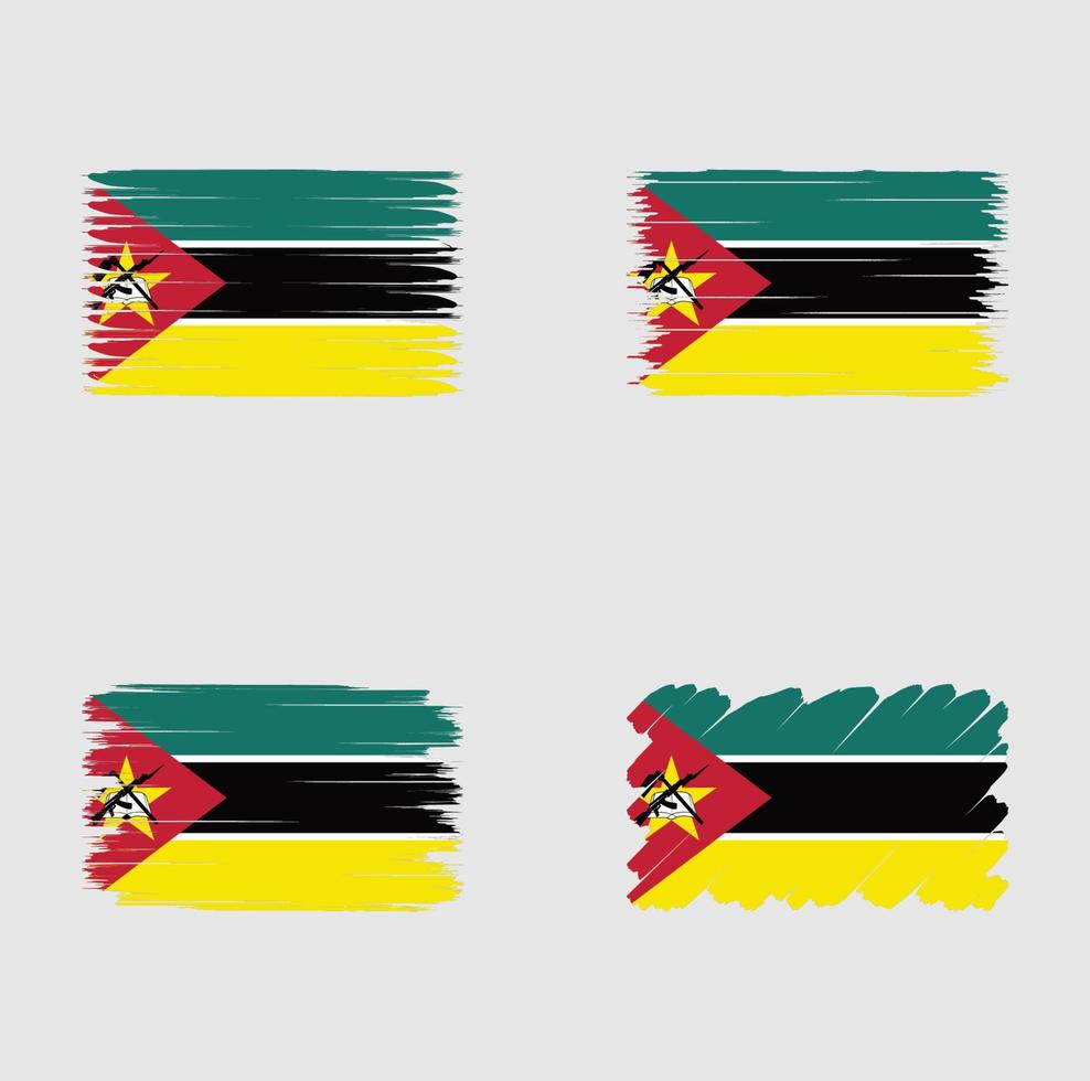 bandera de colección de mozambique vector