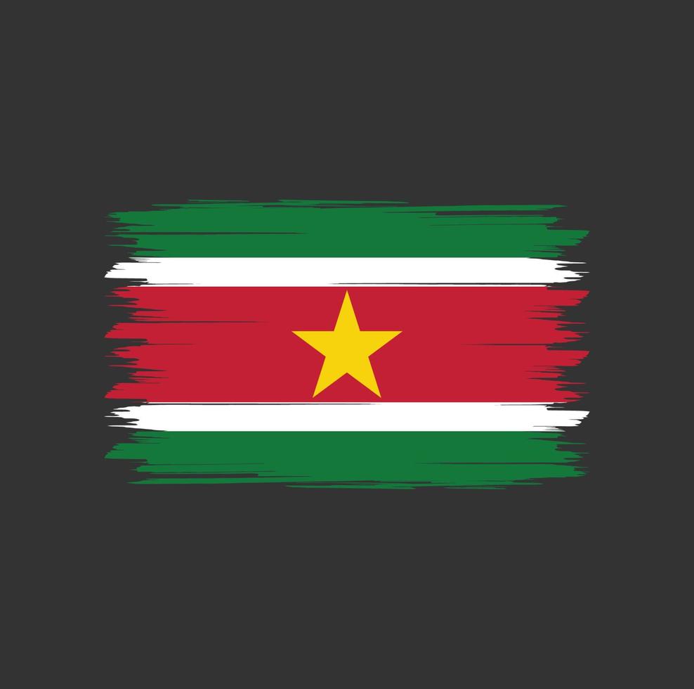 Suriname flag vector with watercolor brush style