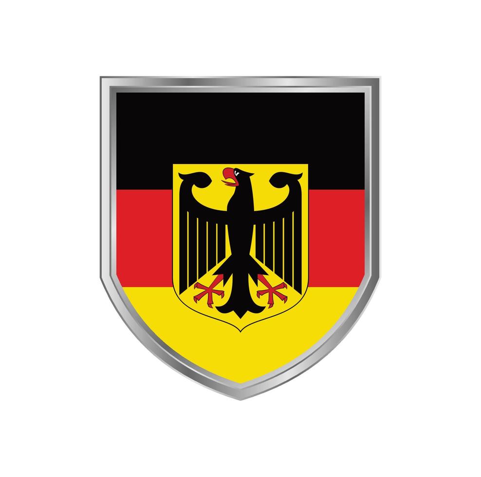 Bandera de Alemania con marco de escudo de metal vector