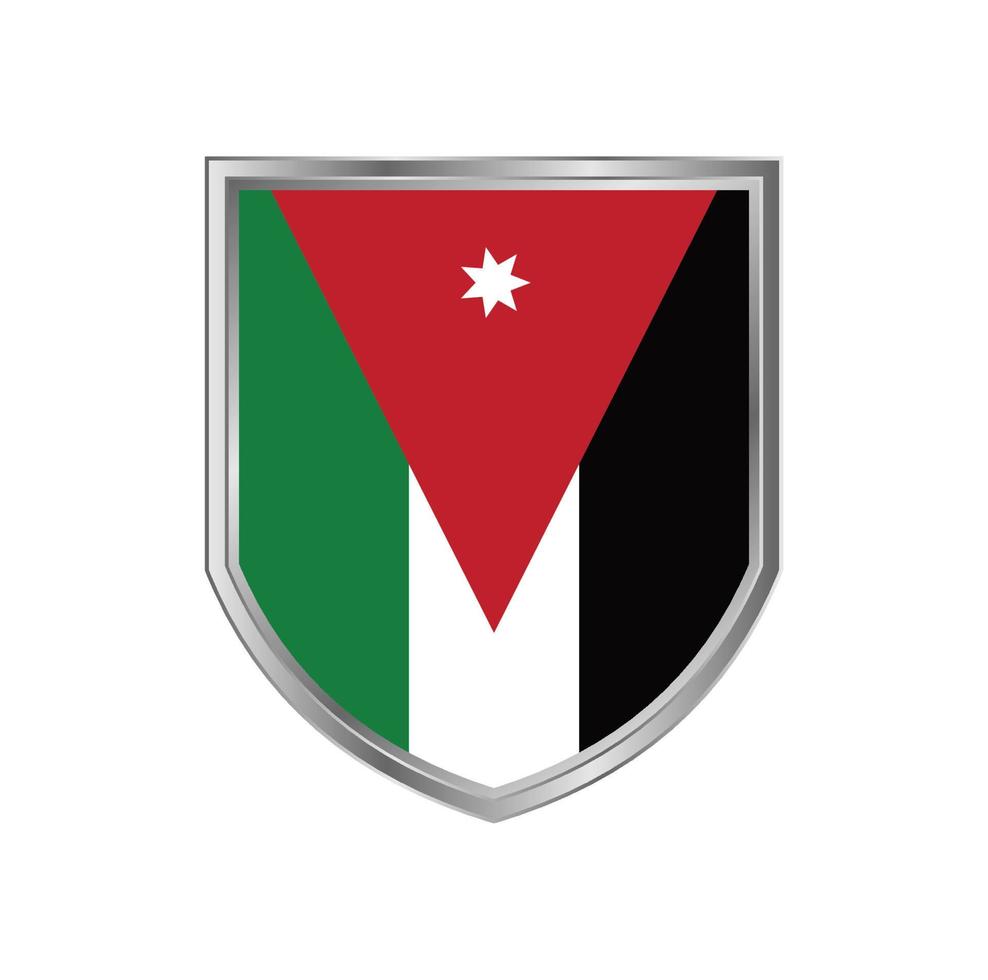 Flag Of Jordan with metal shield frame vector