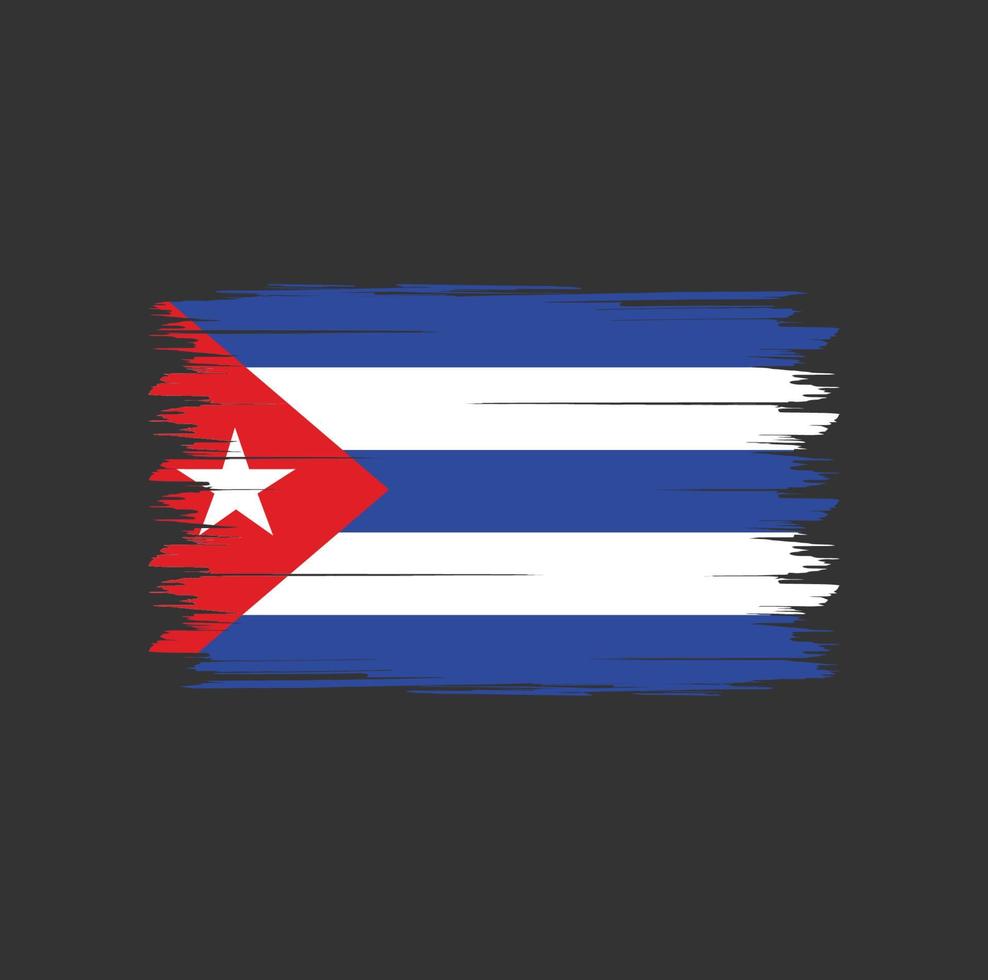 Cuba flag vector with watercolor brush style
