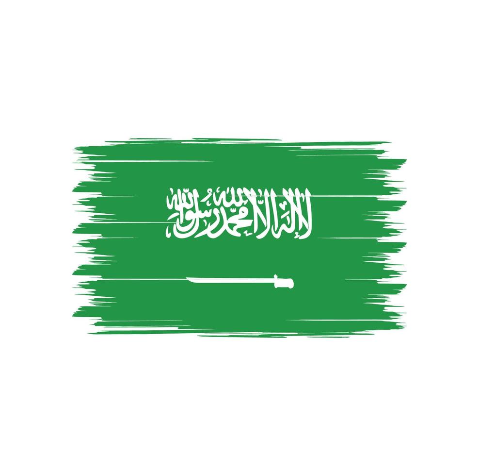 bandera de arabia saudita con vector de diseño de estilo de pincel de acuarela vector gratis