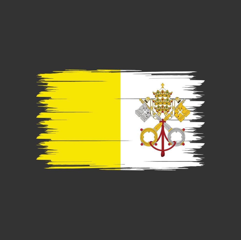 vector de la bandera del vaticano con estilo de pincel de acuarela