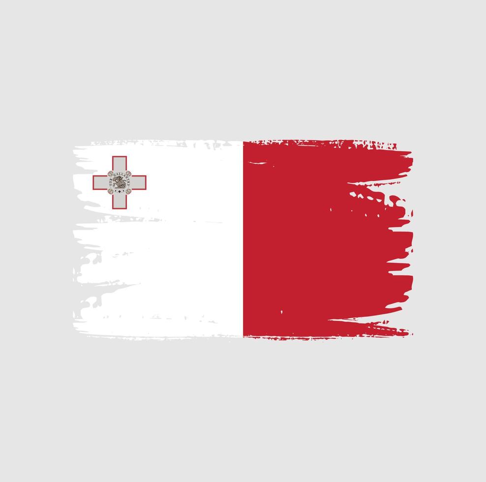 bandera de malta con estilo pincel vector