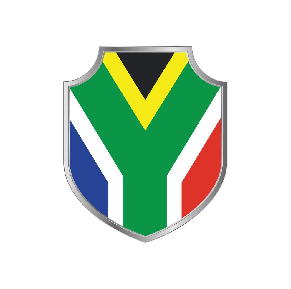 Flag of South Africa with metal shield frame vector