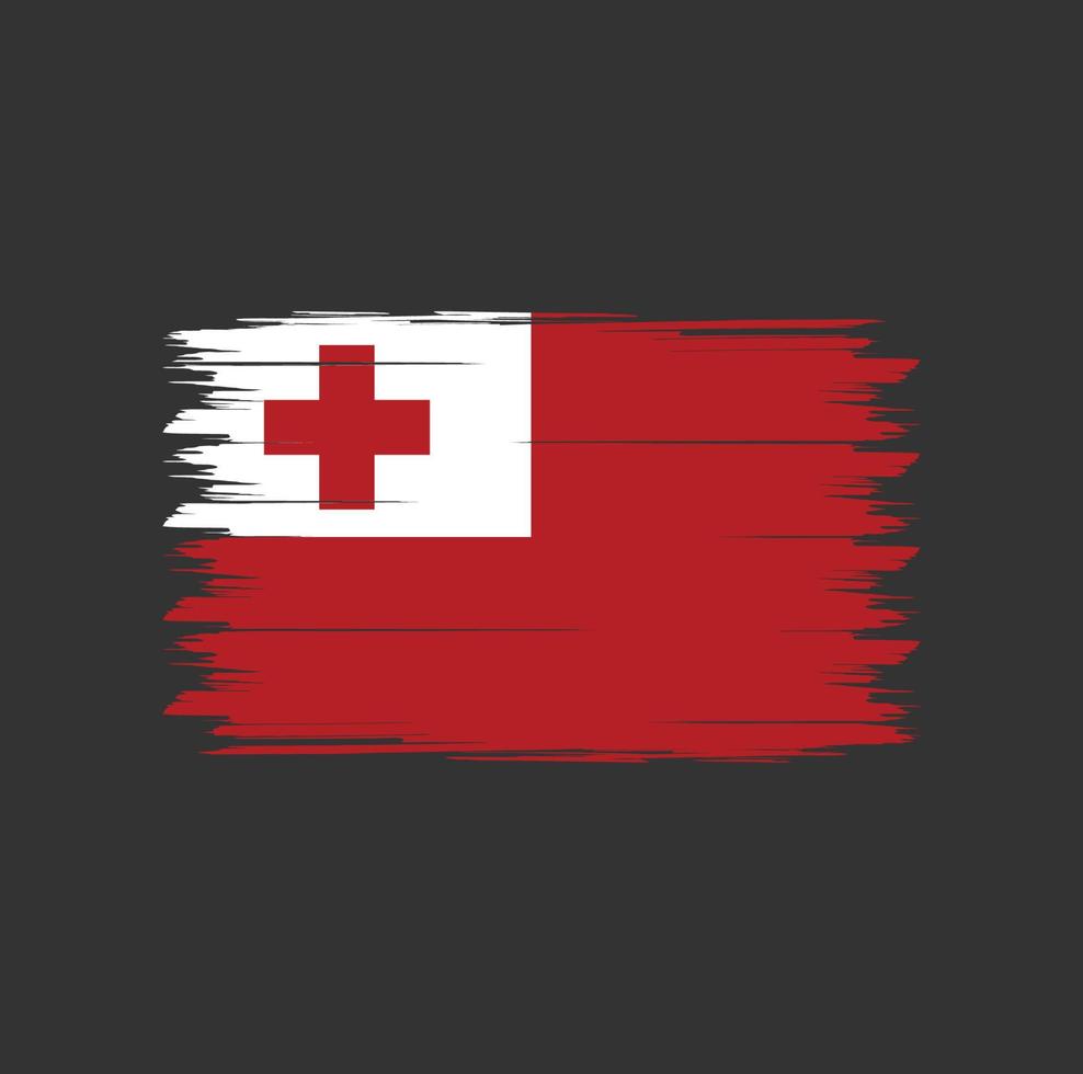 Tonga flag vector with watercolor brush style
