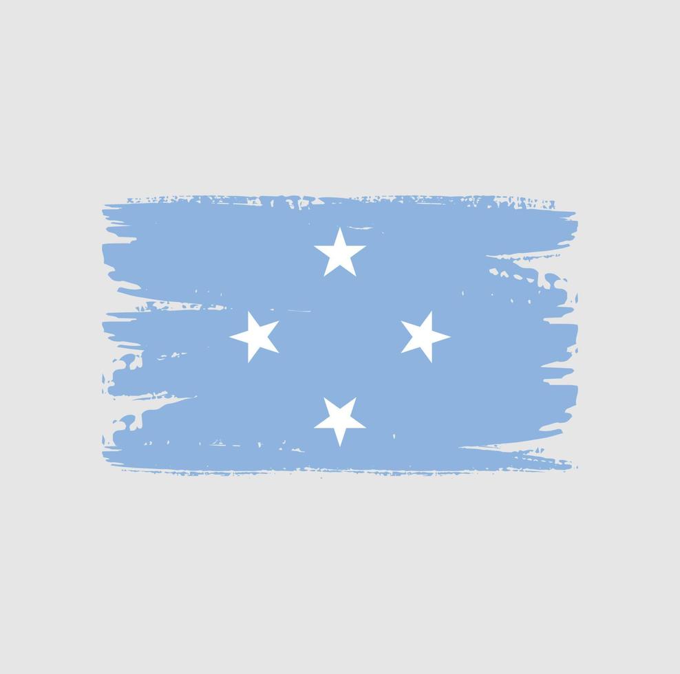 Flag of Micronesia with brush style vector