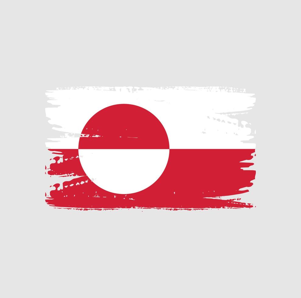 Flag of Greenland with brush style vector