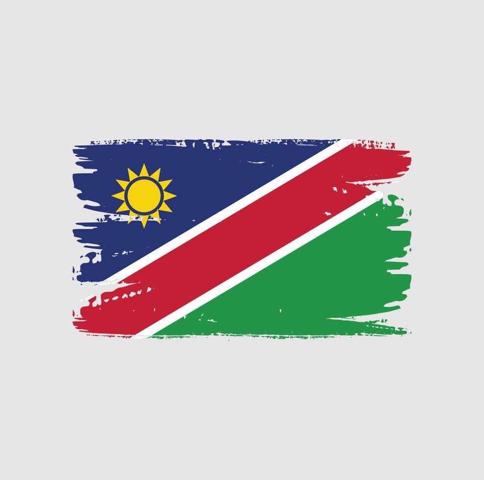 Flag of Namibia with brush style vector