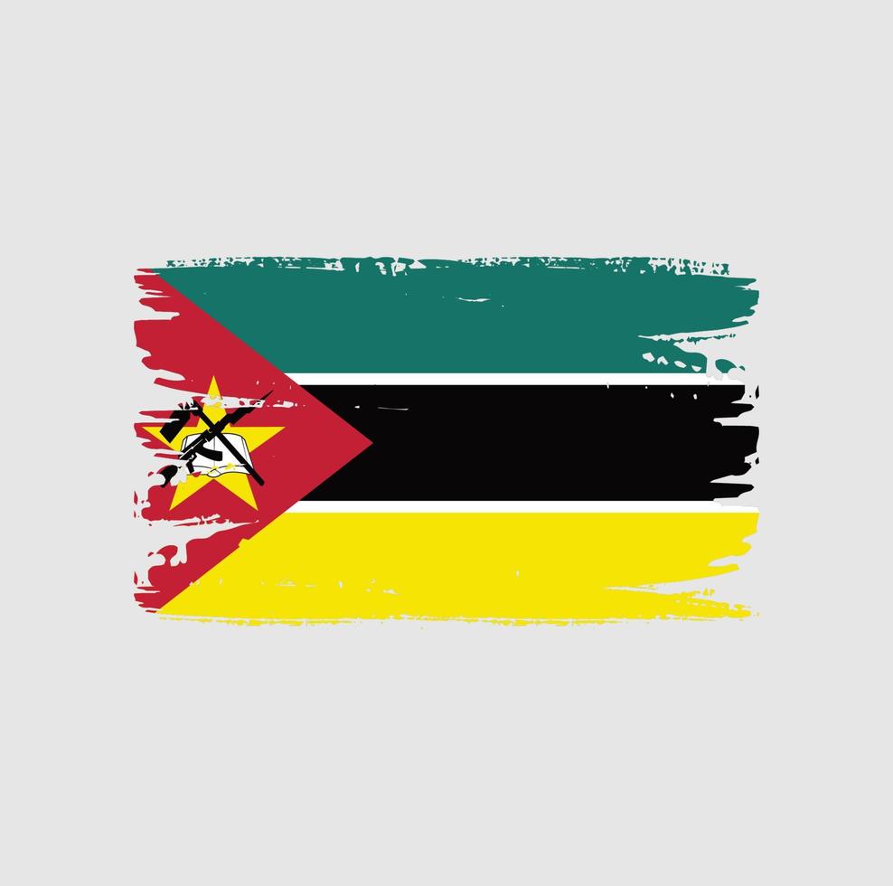Flag of Mozambique with brush style vector