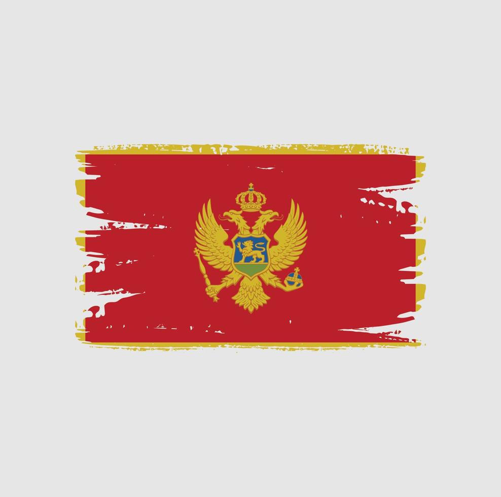 Flag of Montenegro with brush style vector