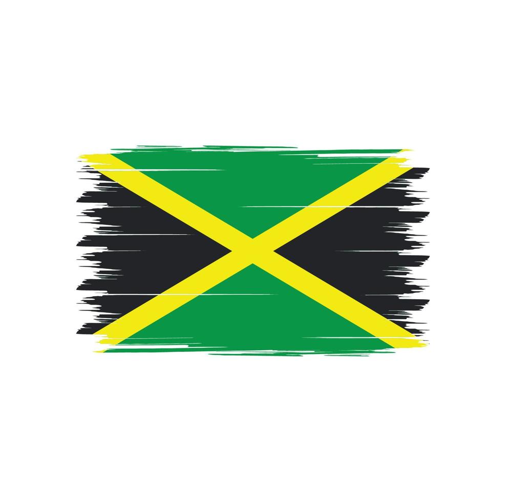 vector de bandera de jamaica con estilo de pincel de acuarela