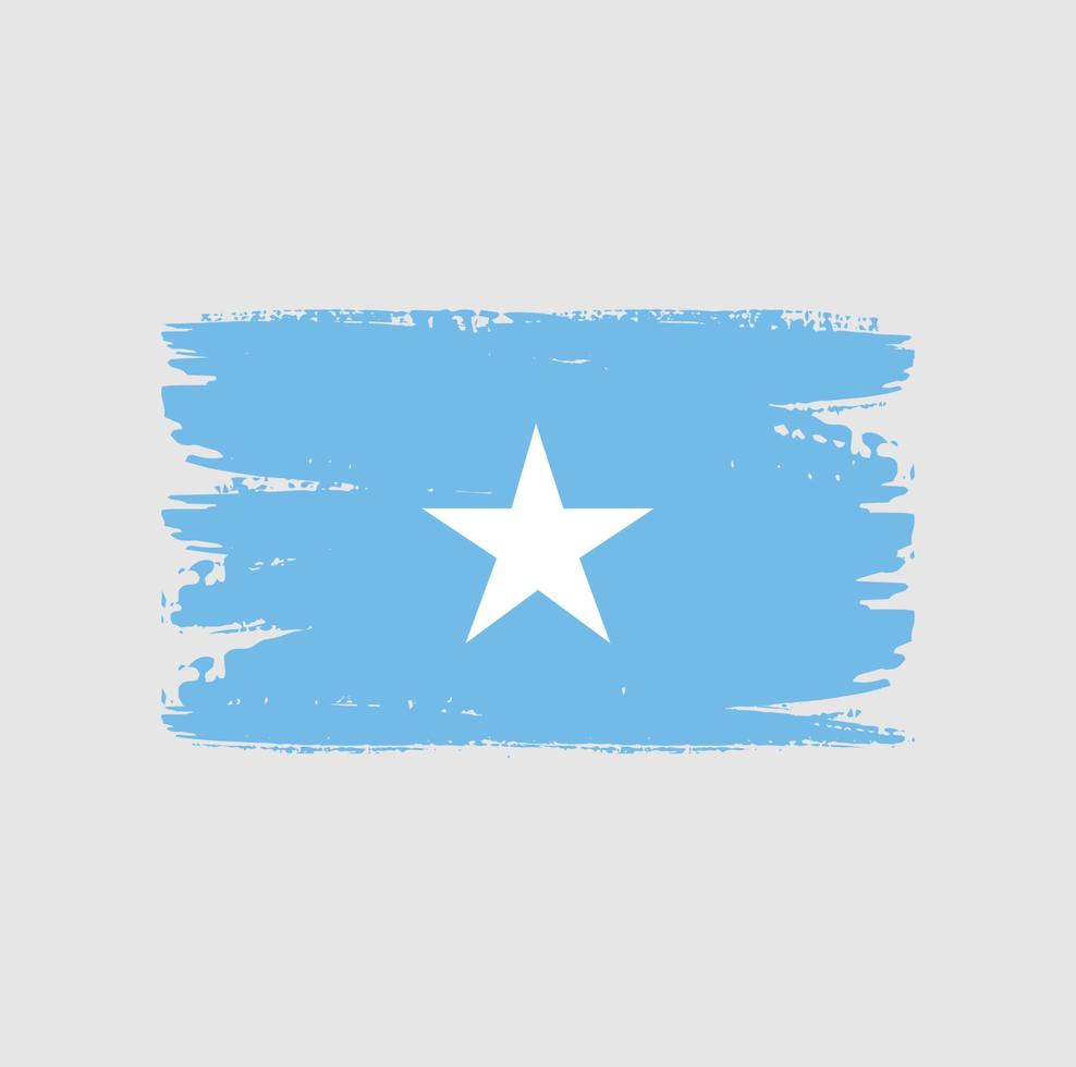 bandera de somalia con estilo pincel vector