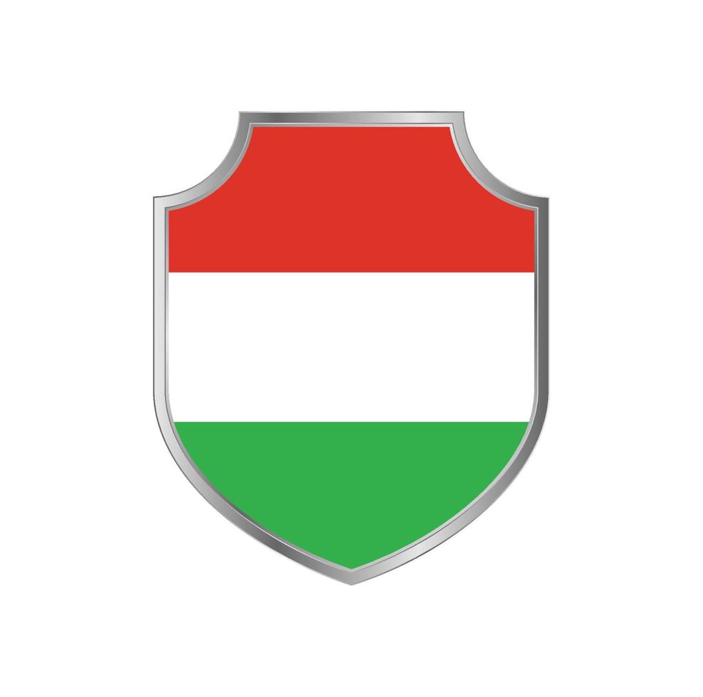 Flag of Hungary with metal shield frame vector